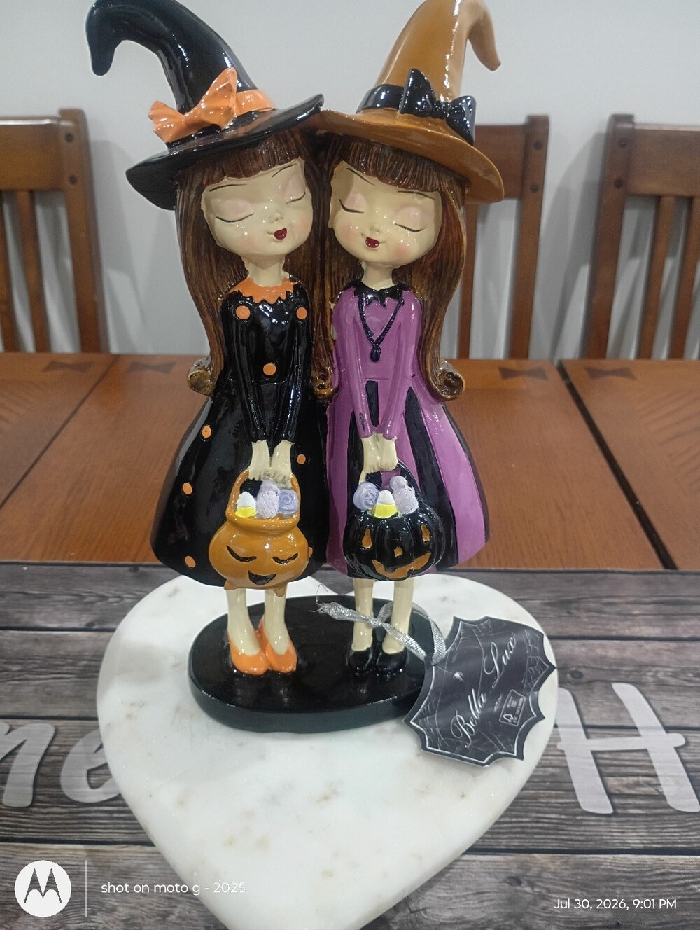 Bella Lux Halloween Witch Sisters Figurine 10” NWT Trick-or-Treat Decor